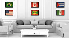 Load image into Gallery viewer, Grenada Country Flag Texture Canvas Print with Black Picture Frame Home Decor Wall Art Decoration Collection Gift Ideas