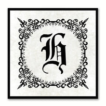 Load image into Gallery viewer, Alphabet H White Canvas Print Black Frame Kids Bedroom Wall Décor Home Art