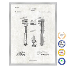 Load image into Gallery viewer, 1887 Wrench Old Patent Art Print on Canvas Custom Framed Vintage Home Decor Wall Decoration Great for Gifts