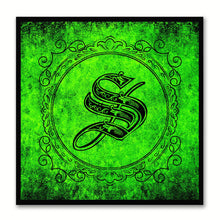 Load image into Gallery viewer, Alphabet S Green Canvas Print Black Frame Kids Bedroom Wall Décor Home Art