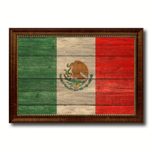 Load image into Gallery viewer, Mexico Country Flag Texture Canvas Print with Brown Custom Picture Frame Home Decor Gift Ideas Wall Art Decoration