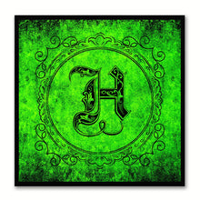 Load image into Gallery viewer, Alphabet H Green Canvas Print Black Frame Kids Bedroom Wall Décor Home Art
