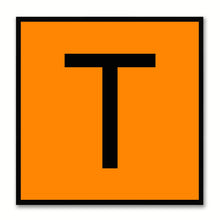 Load image into Gallery viewer, Alphabet T Orange Canvas Print Black Frame Kids Bedroom Wall Décor Home Art