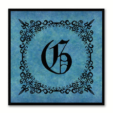 Load image into Gallery viewer, Alphabet G Blue Canvas Print Black Frame Kids Bedroom Wall Décor Home Art