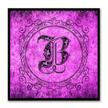 Load image into Gallery viewer, Alphabet B Purple Canvas Print Black Frame Kids Bedroom Wall Décor Home Art