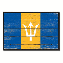 Load image into Gallery viewer, Barbados Country National Flag Vintage Canvas Print with Picture Frame Home Decor Wall Art Collection Gift Ideas