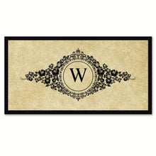 Load image into Gallery viewer, Alphabet Letter W Brown Canvas Print, Black Custom Frame