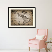 Load image into Gallery viewer, America Vintage Sepia Map Canvas Print, Picture Frame Gifts Home Decor Wall Art Decoration