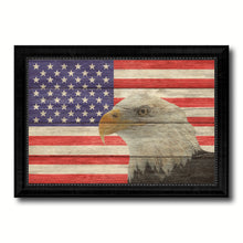 Load image into Gallery viewer, USA Eagle American Flag Texture Canvas Print with Black Picture Frame Home Decor Man Cave Wall Art Collectible Decoration Artwork Gifts