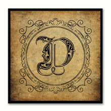 Load image into Gallery viewer, Alphabet D Brown Canvas Print Black Frame Kids Bedroom Wall Décor Home Art