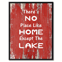 Load image into Gallery viewer, There's No Place Like Home Except The Lake Saying Canvas Print, Black Picture Frame Home Decor Wall Art Gifts