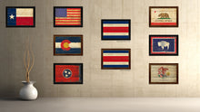 Load image into Gallery viewer, Costa Rica Country Flag Vintage Canvas Print with Brown Picture Frame Home Decor Gifts Wall Art Decoration Artwork