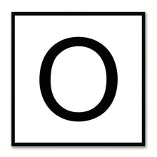 Load image into Gallery viewer, Alphabet O White Canvas Print Black Frame Kids Bedroom Wall Décor Home Art