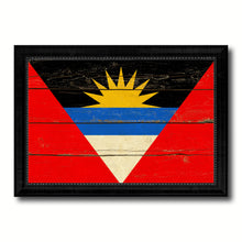 Load image into Gallery viewer, Antigua Barbuda Country Flag Vintage Canvas Print with Black Picture Frame Home Decor Gifts Wall Art Decoration Artwork
