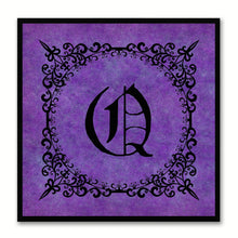 Load image into Gallery viewer, Alphabet Q Purple Canvas Print Black Frame Kids Bedroom Wall Décor Home Art