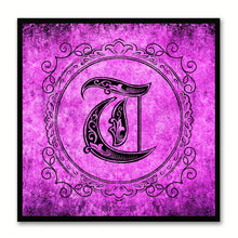 Load image into Gallery viewer, Alphabet T Purple Canvas Print Black Frame Kids Bedroom Wall Décor Home Art