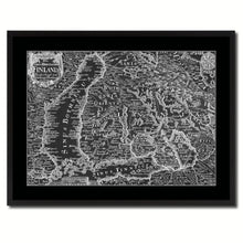 Load image into Gallery viewer, Finland Centuries Vintage Monochrome Map Canvas Print, Gifts Picture Frames Home Decor Wall Art