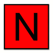 Load image into Gallery viewer, Alphabet N Red Canvas Print Black Frame Kids Bedroom Wall Décor Home Art