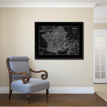 Load image into Gallery viewer, France Vintage Monochrome Map Canvas Print, Gifts Picture Frames Home Decor Wall Art
