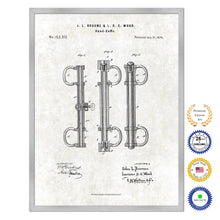 Load image into Gallery viewer, 1874 Hand Cuffs Old Patent Art Print on Canvas Custom Framed Vintage Home Decor Wall Decoration Great for Gifts