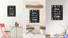 Load image into Gallery viewer, Love Is In The Air & It Smells Like Coffee Quote Saying Canvas Print Black Picture Frame Wall Art Gift Ideas