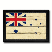 Load image into Gallery viewer, Australian White Ensign City Australia Country Vintage Flag Canvas Print Black Picture Frame