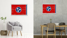 Load image into Gallery viewer, Tennessee State Flag Shabby Chic Gifts Home Decor Wall Art Canvas Print, White Wash Wood Frame