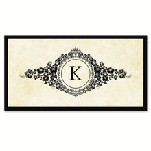 Load image into Gallery viewer, Alphabet Letter K White Canvas Print, Black Custom Frame
