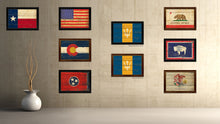 Load image into Gallery viewer, Barbados Country Flag Vintage Canvas Print with Brown Picture Frame Home Decor Gifts Wall Art Decoration Artwork