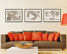 Load image into Gallery viewer, Italy Rome Vintage Sepia Map Canvas Print, Picture Frame Gifts Home Decor Wall Art Decoration