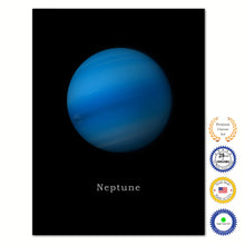 Load image into Gallery viewer, Neptune Print on Canvas Planets of Solar System Black Custom Framed Art Home Decor Wall Office Decoration