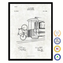 Load image into Gallery viewer, 1898 Bicycle Carrier Old Patent Art Print on Canvas Custom Framed Vintage Home Decor Wall Decoration Great for Gifts