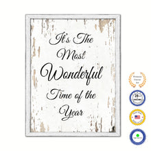 Load image into Gallery viewer, It's The Most Wonderful Time Of The Year Vintage Saying Gifts Home Decor Wall Art Canvas Print with Custom Picture Frame