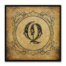 Load image into Gallery viewer, Alphabet Q Brown Canvas Print Black Frame Kids Bedroom Wall Décor Home Art