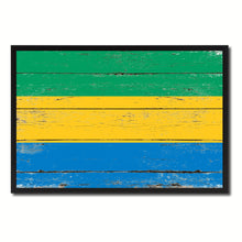 Load image into Gallery viewer, Gabon Country National Flag Vintage Canvas Print with Picture Frame Home Decor Wall Art Collection Gift Ideas