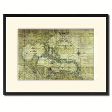 Load image into Gallery viewer, Caribbean Vintage Antique Map Wall Art Home Decor Gift Ideas Canvas Print Custom Picture Frame