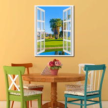 Load image into Gallery viewer, Palm Springs California Golf Course Picture French Window Canvas Print with Frame Gifts Home Decor Wall Art Collection