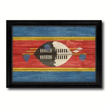 Load image into Gallery viewer, Swaziland Country Flag Texture Canvas Print with Black Picture Frame Home Decor Wall Art Decoration Collection Gift Ideas