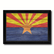 Load image into Gallery viewer, Arizona State Flag Texture Canvas Print with Black Picture Frame Home Decor Man Cave Wall Art Collectible Decoration Artwork Gifts