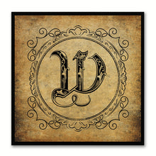 Load image into Gallery viewer, Alphabet W Brown Canvas Print Black Frame Kids Bedroom Wall Décor Home Art
