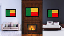 Load image into Gallery viewer, Benin Country Flag Vintage Canvas Print with Black Picture Frame Home Decor Gifts Wall Art Decoration Artwork