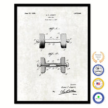 Load image into Gallery viewer, 1928 Dumb Bell Old Patent Art Print on Canvas Custom Framed Vintage Home Decor Wall Decoration Great for Gifts
