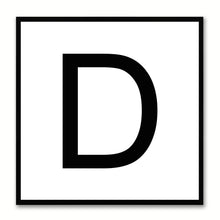 Load image into Gallery viewer, Alphabet D White Canvas Print Black Frame Kids Bedroom Wall Décor Home Art
