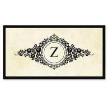 Load image into Gallery viewer, Alphabet Letter Z White Canvas Print, Black Custom Frame