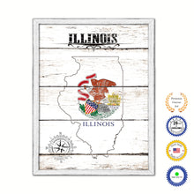 Load image into Gallery viewer, Illinois Flag Gifts Home Decor Wall Art Canvas Print with Custom Picture Frame
