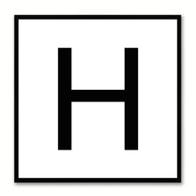 Load image into Gallery viewer, Alphabet H White Canvas Print Black Frame Kids Bedroom Wall Décor Home Art
