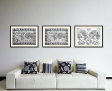 Load image into Gallery viewer, Geographic Vintage B&W Map Canvas Print, Picture Frame Home Decor Wall Art Gift Ideas