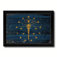 Load image into Gallery viewer, Indiana State Vintage Flag Canvas Print with Black Picture Frame Home Decor Man Cave Wall Art Collectible Decoration Artwork Gifts