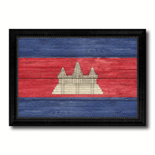 Load image into Gallery viewer, Cambodia Country Flag Texture Canvas Print with Black Picture Frame Home Decor Wall Art Decoration Collection Gift Ideas