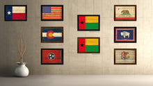 Load image into Gallery viewer, Guinea Bissau Country Flag Vintage Canvas Print with Brown Picture Frame Home Decor Gifts Wall Art Decoration Artwork